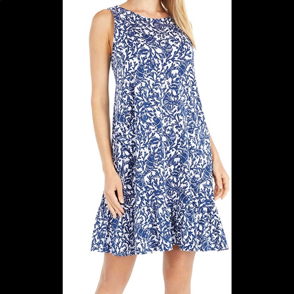 Lilly Pulitzer Kristen Flounce Dress Oyster Bay M